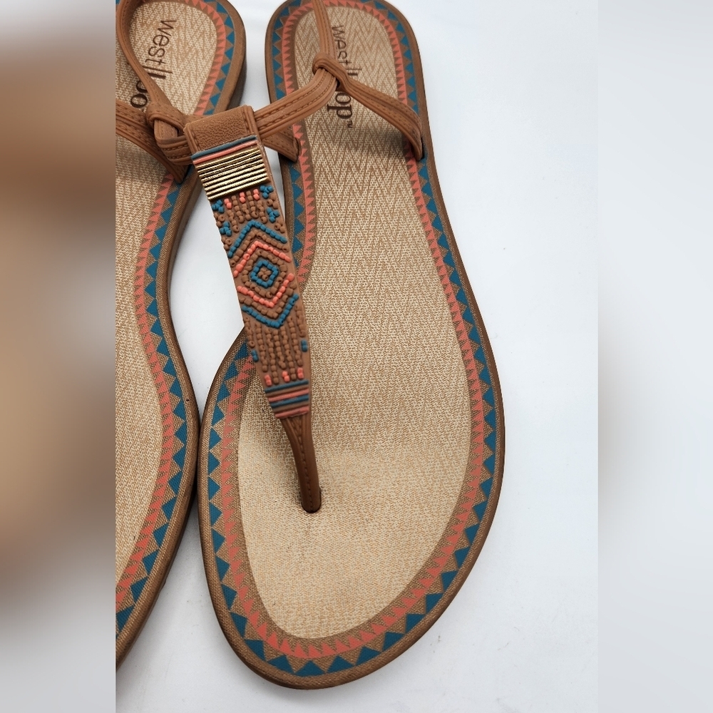 West Loop Grendene Southwest Desert Style Womens Sandals Sling Back Sz 10 - Picture 6 of 7
